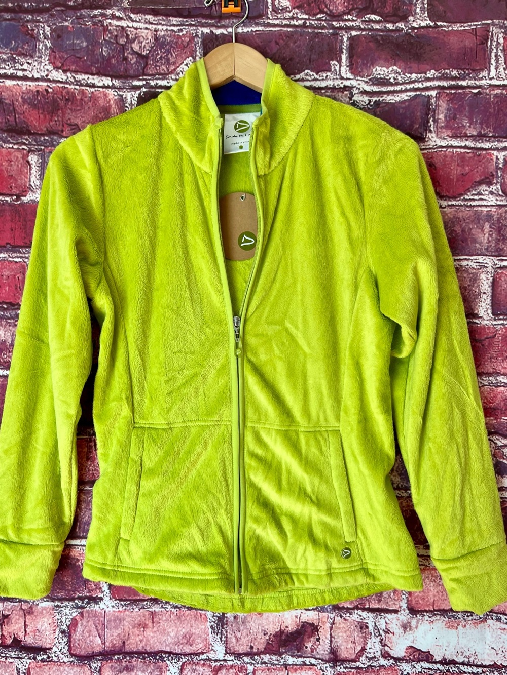 Dakini Lime Green Plush Fleece Jacket Full Zip
